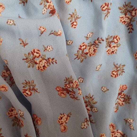 Women's No Comment Blue Floral Daisy Duke Southern Country Off Shoulder Sz Large - Picture 8 of 12